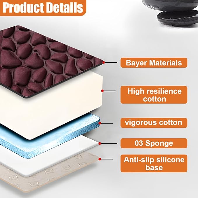 Car Seat Cover, Breathable Comfort Auto Seat Cushion Pad, All Seasons Non-Slip Car Front Driver Bottom Seat Protector, Universal Pressure Relief Accessory for Most Vehicle, Office (Wine Red)