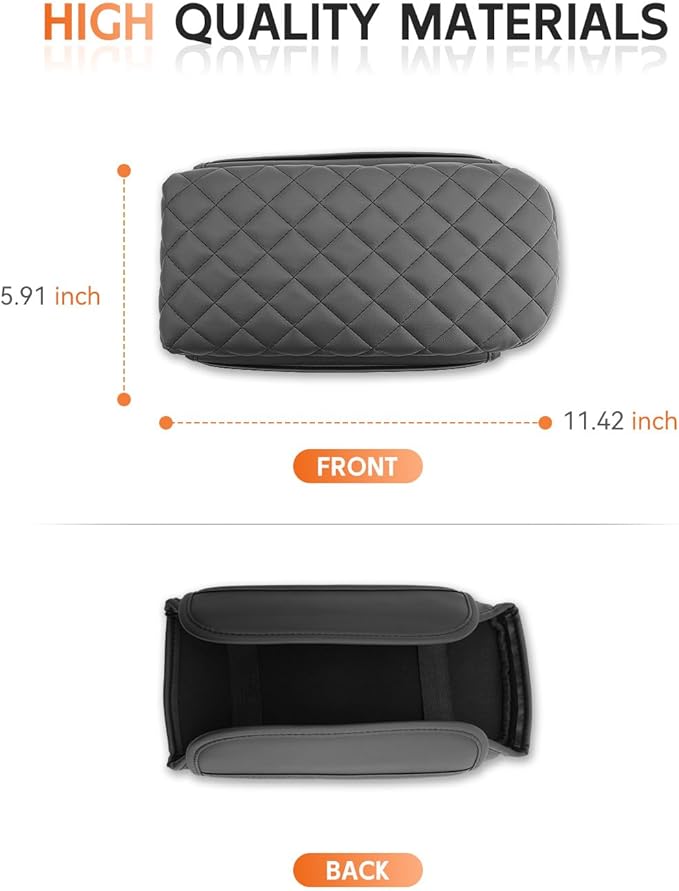 CDEFG for Chevrolet Trax 2024-2025 2026 Center Console Cover Armrest Box Cover for Chevy Trax (LS, 1RS, LT, 2RS, ACTIV) Accessories Arm Rest Protector Leather Checkered Padded Side Pocket