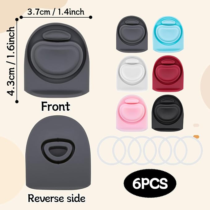 6 Sets Replacement Stopper and O Ring Gasket Compatible with Owala FreeSip 24oz 32oz,Water Bottle Lid Insert Cap Rubber Seal Parts for Owala 16/19/24/32/40oz Mouthpiece Accessories F7