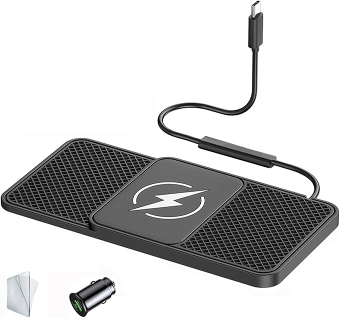 Wireless Car Charger Pad for BMW 5er F10 F11 F18 F90 G30 G31 G38, Phone Cordless Charging Mat Center Console Non-Slip 20W Fast Wireless Type-C/USB,A 30cm Cable Type-C Plug-Normal