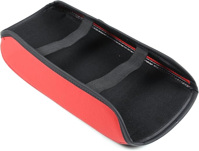 Center Console Armrest Cover Compatible with Mitsubishi Outlander 2022 2023 2024, Waterproof Armrest Arm Rest Cap Trim, Leather Center Console Lid Cushion Pad (Red)