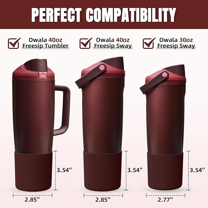Silicone Higher Boot Compatible with Owala 30oz & 40oz FreeSip Sway Bottles & Tumblers, Large Protection Anti-slip Bottom Cover Sleeve for Freesip Sway Tumbler and Bottle