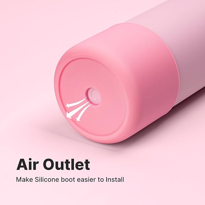 Silicone Water Bottle Boot for Owala 24 oz, Anti-Slip Protective Sleeve for Owala Twist & FreeSip & Flip Stainless Steel Water Bottle, Boot Bottom Base (Pink)