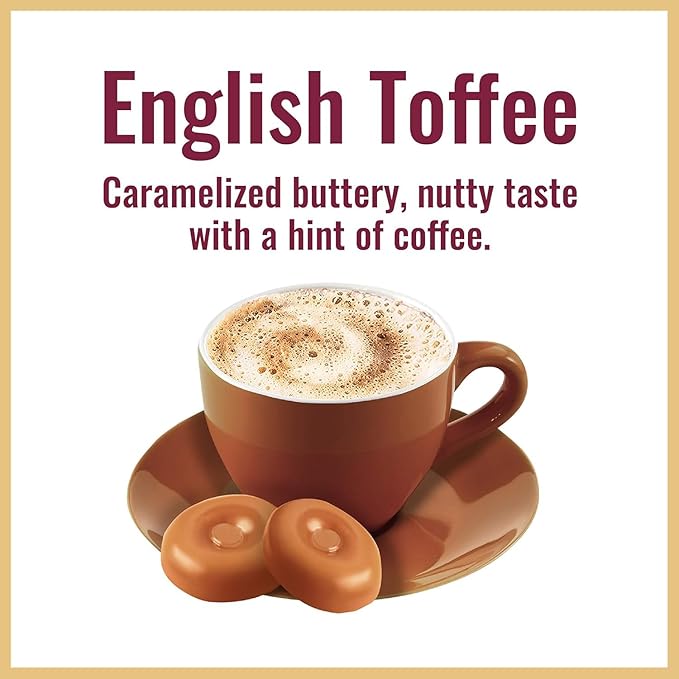 Hills Bros. Cappuccino Mix–Rich, Frothy Coffeehouse-Tasting Instant Drink Mix–Quick and Easy Preparation–Perfect for Hot & Iced Drinks & Creaming Coffee – English Toffee, 1 Pack of 16oz