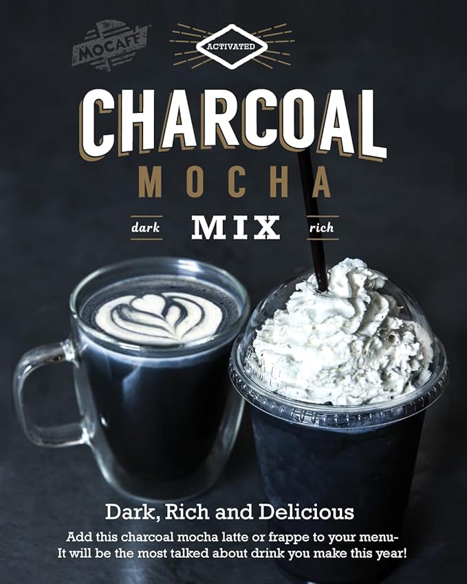 MOCAFE Charcoal Mocha Mix, 3-Pound Bag Instant Frappe Mix, Coffee House Style Blended Drink Used in Coffee Shops