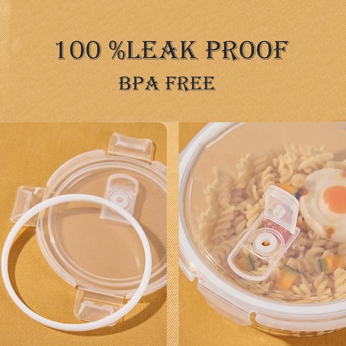 Small Round Glass Food Containers with lids, 12oz Round Food Storage Containers with Lid, 1.5 Cup Small Glass Food Containers with Lid BPA-Free, Microwave, Dishwasher, Freezer Safe (4 Pack)