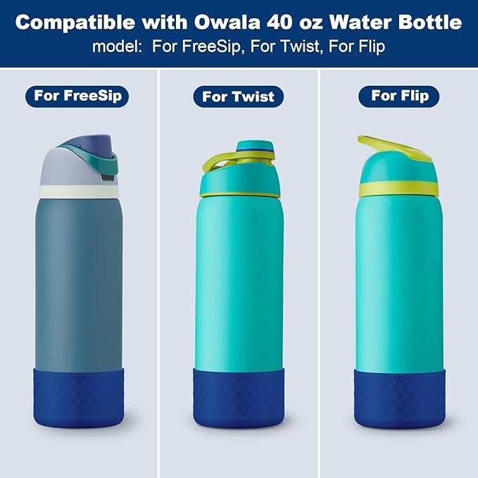Silicone Boot for Owala Water Bottle 24 oz 32 oz 40 oz, Anti-Slip Protective Sleeve for FreeSip/Twist/Flip Stainless Steel Water Bottles Accessories