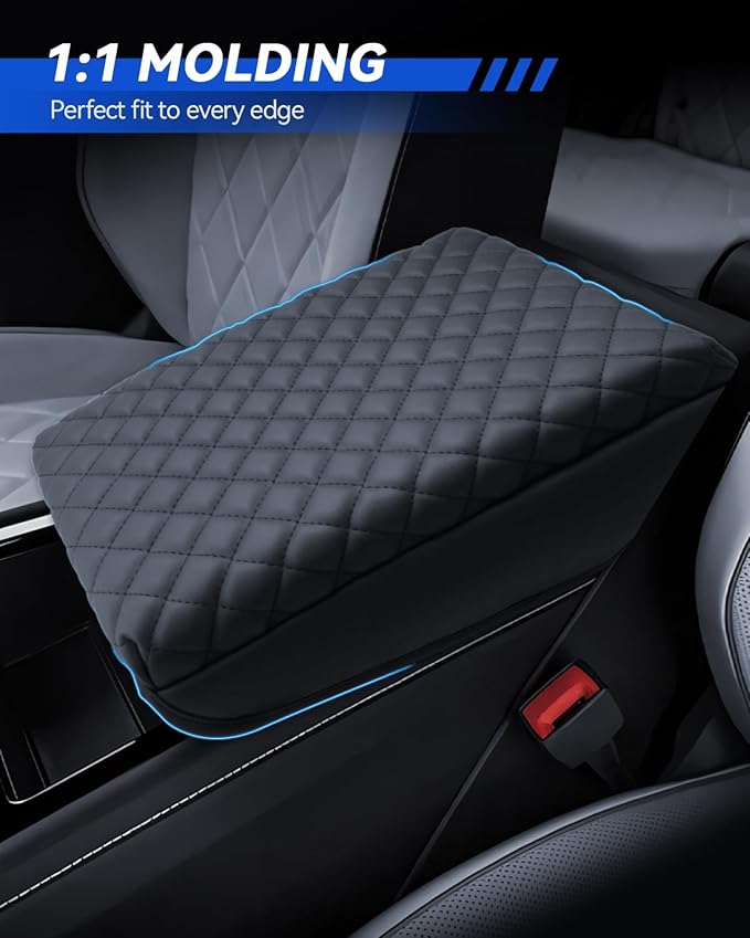 Armrest Cover for 2024 2025 2026 Volkswagen Atlas SE, SE with Technology, SEL, SEL Premium R-Line Accessories Center Console Middle Lid Pad Protector for Car Elbow Rest-Thickened