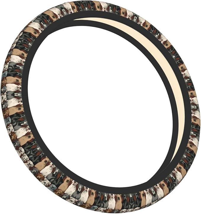 Great Dane Colors Pattern Universal Fit Steering Wheel Cover for Car, Truck, and SUV, Durable Steering Wheel Protection