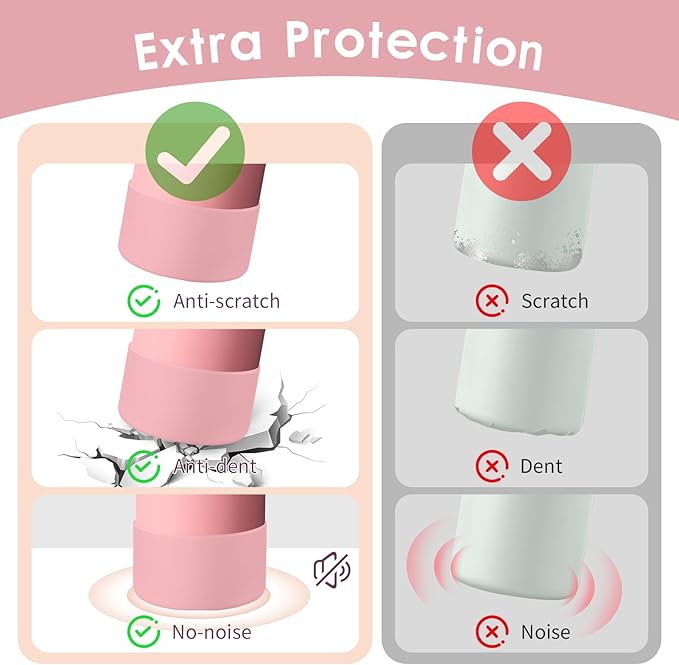 2PCS Silicone Water Bottle Boot, Compatible with Owala 24oz 32oz 40oz, Protective Anti-Scratch & Anti-Dent No Noise Sleeve Cover for FreeSip/Twist/Flip Water Bottles (Angel Food Cake, 32oz)