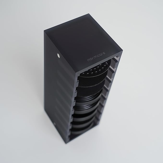 Normcore 58mm Coffee Tamper Base Storage Holder, Holds 8 Types of Puck Screen Rack Acrylic Stand Modular Station for 58mm Espresso Machine Accessories, Frosted Black
