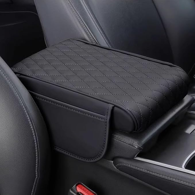 Car Armrest Pad for Subaru Outback BT BS BR BP BH 5/4/3/2.Gen 2004-2025 Leather Armrest Box Mat Center Console Cushion Pad Universal Armrest Seat Box Cover Protector,Black