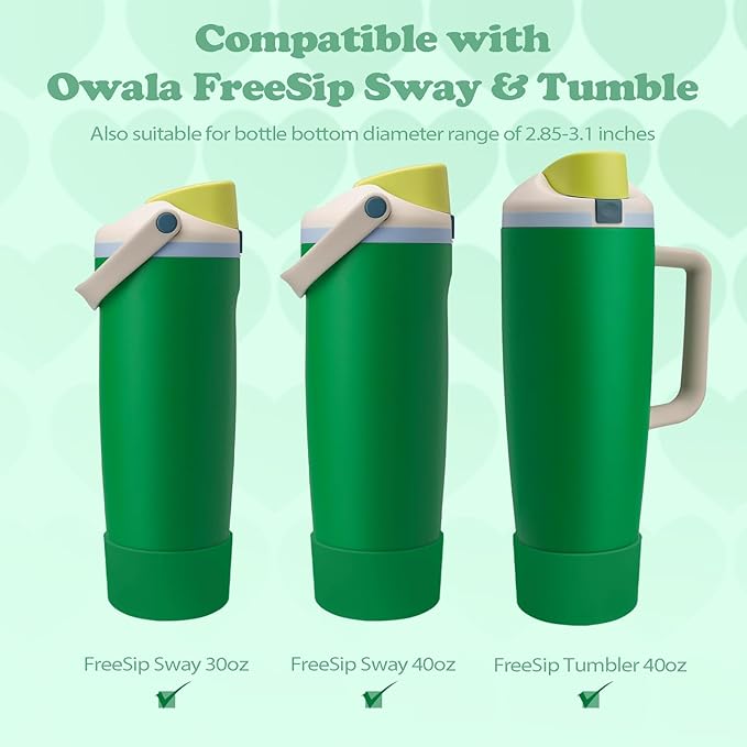 2PCS Silicone Boots for Owala 30oz & 40oz FreeSip Sway Bottles & Tumblers – Non-Slip, Scratch-Resistant, Stability Enhancer for Owala Accessories (Putting Green)
