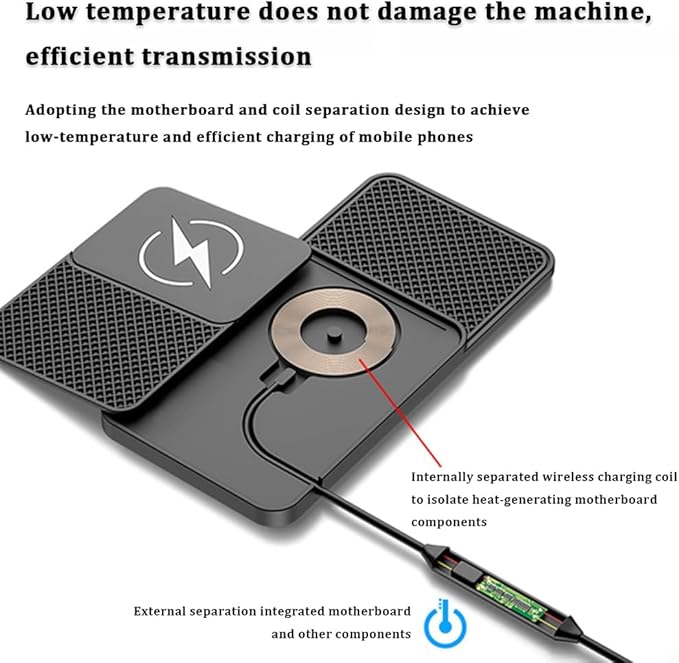 Wireless Car Charger Pad for Kia Sportage NIRO Borrego Seltos Sorento Telluride 2000-2026, Type-C/USB 20W Fast Car Charger Non-Slip Phone Charging Mat for Commutes Home Travel