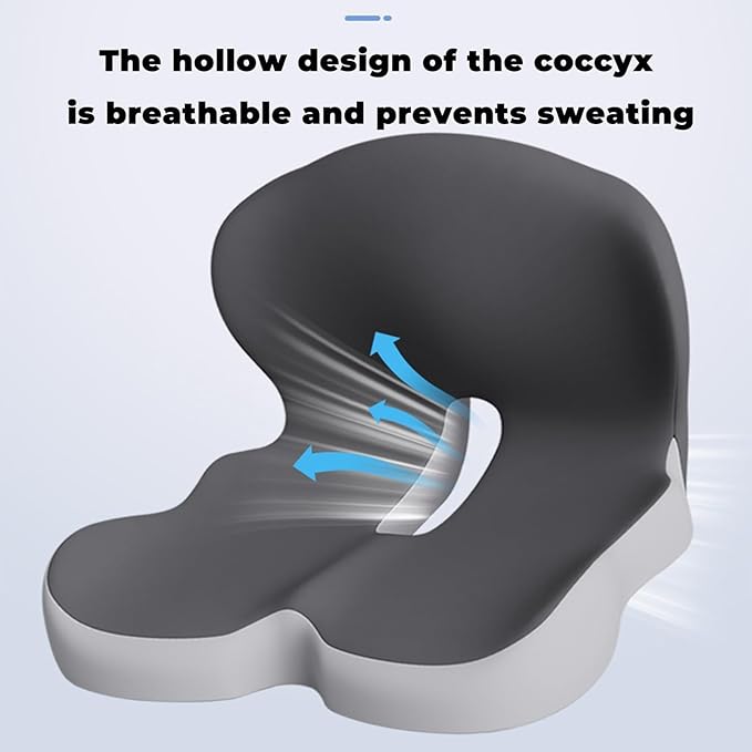 Back and Seat Cushion, Soothe+Cushion,Car Seats with Lumbar Support,Memory Foam Non Slip Skin with Back Support for Office Chair, Car (Black)
