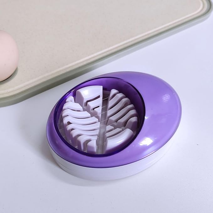 Egg Slicer for Hard Boiled Eggs,Easy to Cut Egg into Slices, Wedge and Dices, Sturdy ABS Body with Stainless Steel Wires,Non-slip Feet,Dishwasher Safe, BPA Free (Green)