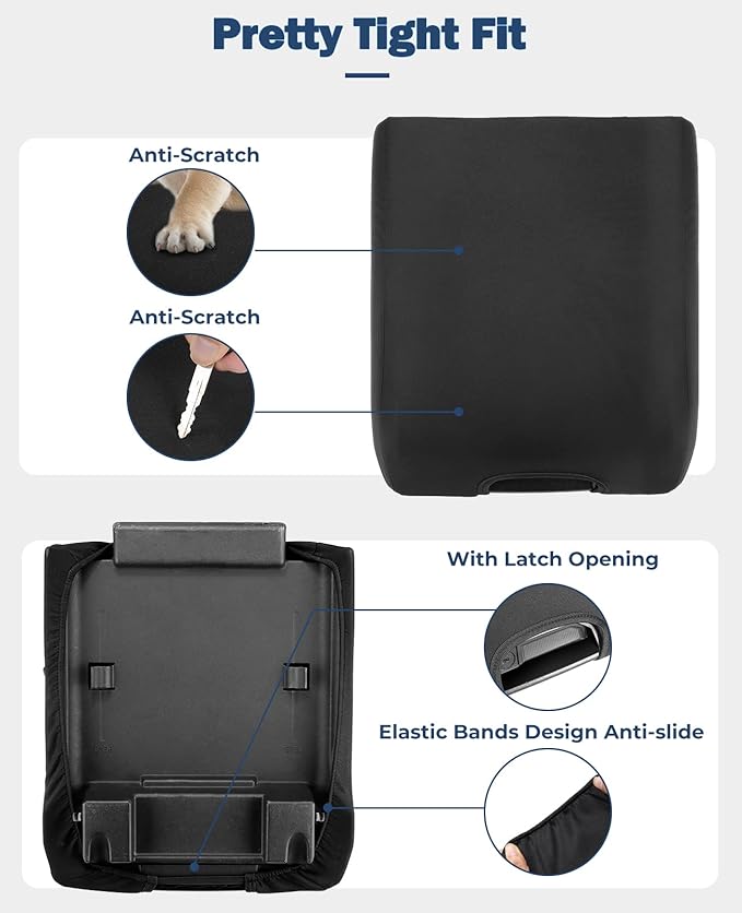 ISSYAUTO Center Console Cover Compatible with 2015-2020 F150, 2017-2022 F250 F350 F450, 2018-2023 Expedition, Neoprene Armrest Cover Customized Arm Rest Cover (Bucket Seat Only)