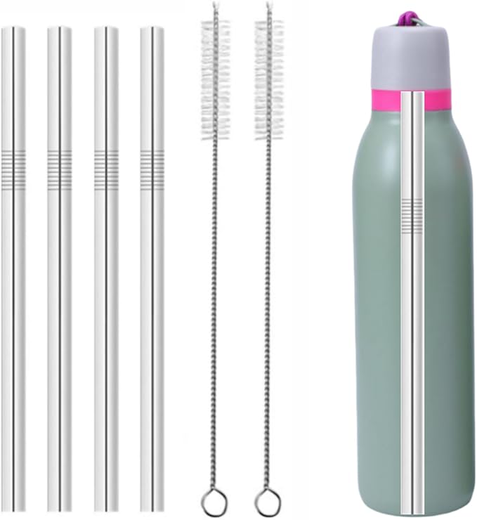Metal Straw Replacement Compatible with Owala FreeSip Twist Water Bottle 24oz