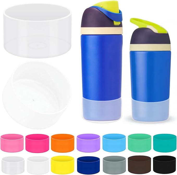 2PCS Silicone Protector Boots Compatible with Owala Kids 16oz & 14oz, Accessories for 12oz - Anti-Slip, Scratch-Resistant, Suitable for School, Outdoor, Easy Grip