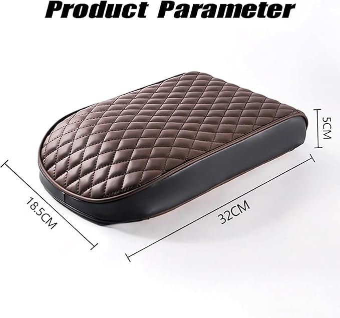 Center Console Armrest Cover Pad for Dodge Ram 1500 2500 3500 W Bucket 2009-2018, Universal PU Leather Cushion Anti-Slip Waterproof Interior Accessories Comfort Protection, C/Black