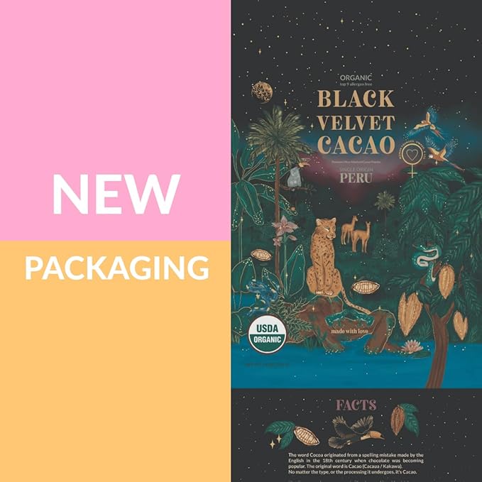 Weirdo Good Black Velvet Cacao Powder – Organic, Allergen-Free, Premium Ultra-Dutched Cocoa for Baking, 14 oz.