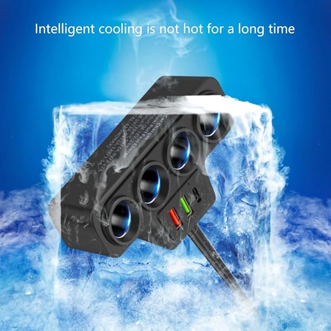 Portable Car Charger 12V/24V Power Socket Splitter Fast Charging Adapter 120W