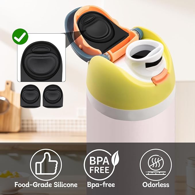 2pcs Replacement Rubber Stopper Seal Compatible with Owala FreeSip 24oz 32oz,Water Bottle Lid Insert Cap Silicone Seal Parts for Owala 16/19/24/32/40oz Spout Gasket Mouthpiece Accessories ZS6
