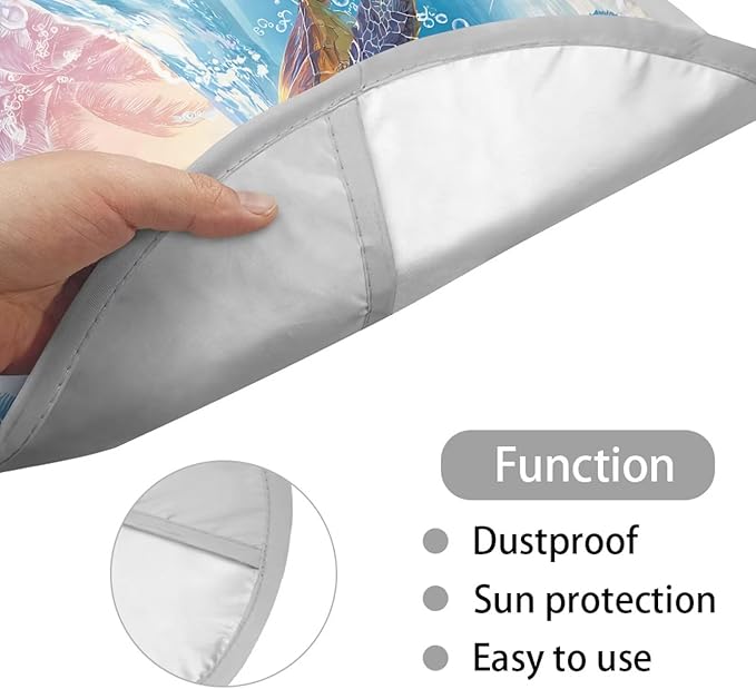 Tropical Steering Wheel Sunshade for Car Sea Turtle Car Rudder Sun Cover Foldable Steering Cover 17 Inch Fit Most Car SUV Van Summer Essential Gift for Friends