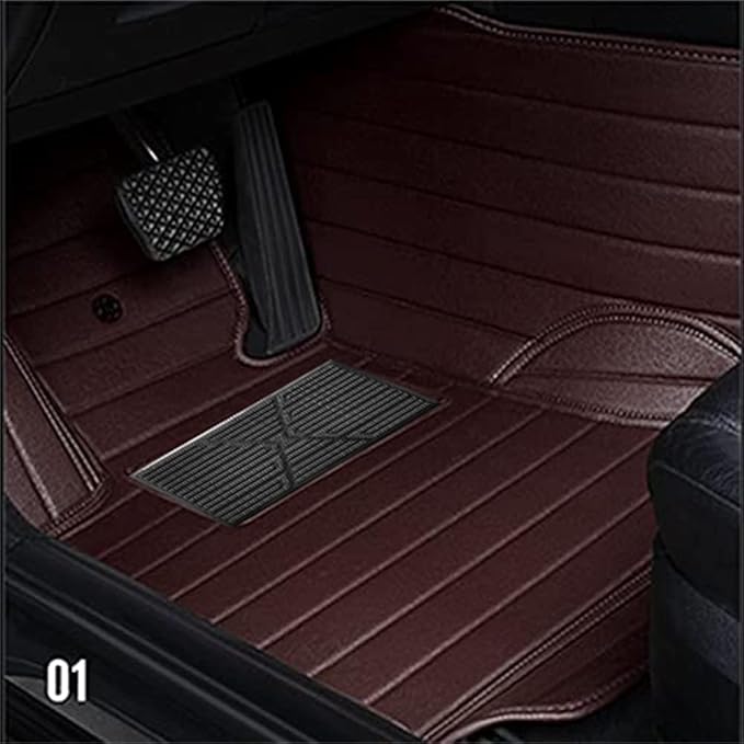 Custom Car Floor Mats Fit for 99% Sedan SUV Sports Car Protection Full Coverage Pads Anti-Slip Leather Floor Lining Pads All Weather Car Floor Mats (Black)