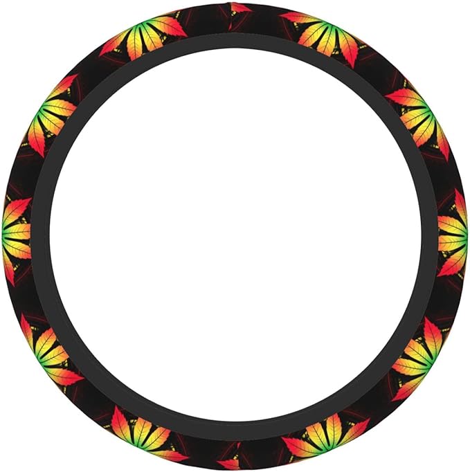 Weed Neoprene Steering Wheel Covers Women Men Car Accessories, Universal 15 Inch Fit Auto, Suvs, Truck
