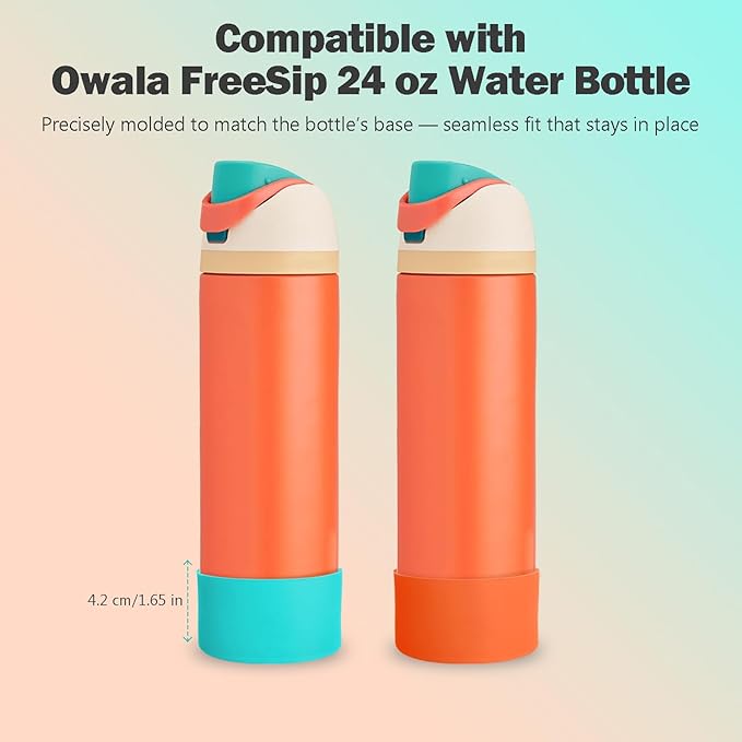 2PCS Silicone Boot for Owala 24oz FreeSip Water Bottle, Anti-Slip Scratch-Resistant Bottom Sleeve, Protective Sports Bottles Accessories, BPA-Free