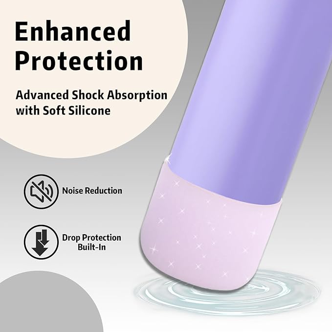 Silicone Boot for Owala 32oz Water Bottle – Anti-Slip Protective Cover, Bottle Boot, Base Cover Compatible with FreeSip, Sleeve for Stainless Steel Tumblers (Glitter Purple, 32OZ)