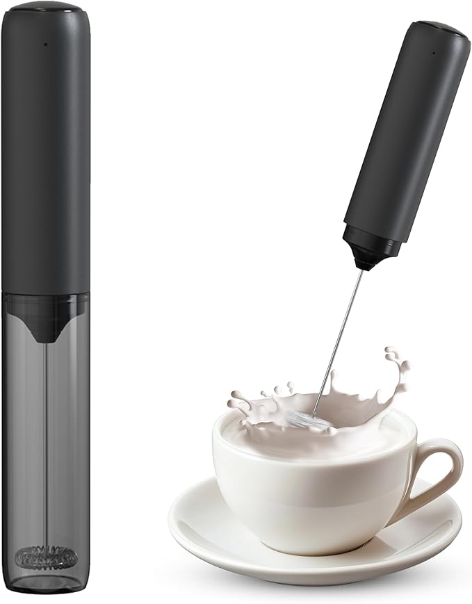 Portable Travel Frother with Case Mini - Rechargeable Handheld Milk Frother with Cover - Coffee Mixer Wand - Wisking Tool Electric Whisk - Coffee Stirrers Electric Whisker - Drink Mixer Handheld