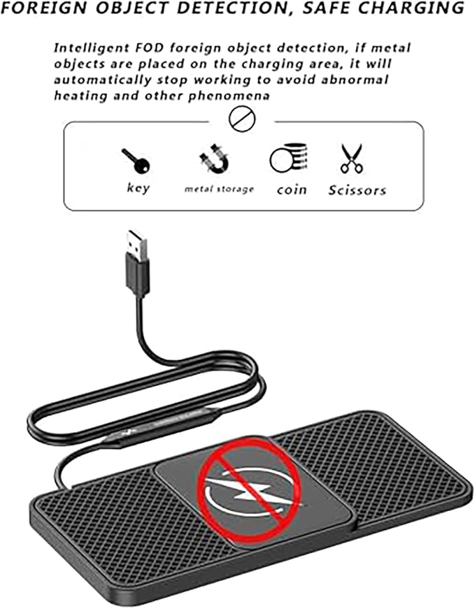Wireless Car Charger Pad for Nissan Rogue,20W Fast Wireless Phone Charger Cell Phone Cordless Charging mat,Non-Slip Phone Charging,30cm Cable USB