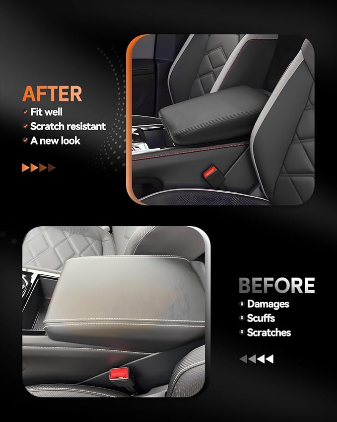 CDEFG for Volkswagen Atlas 2024 2025 2026 Center Console Cover Armrest Box Cover for VW Atlas (SE, Peak Edition, SEL, Cross Sport, SEL Premium R-Line) Accessories Console Arm Rest Protector