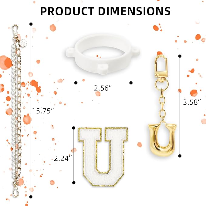 Letter Handle Strap Accessories with Cute Initial Charm Compatible with Owala Water Bottle 24oz 32oz 40oz Owala Kids