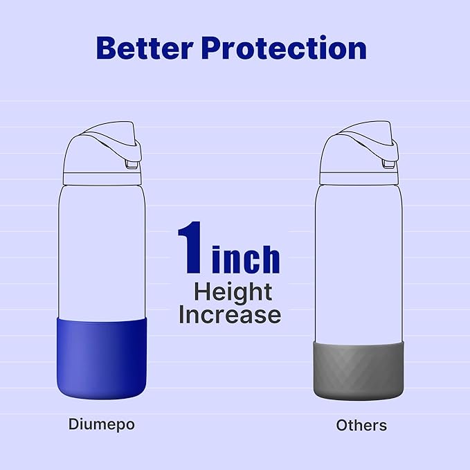 Silicone Water Bottle Boot for Owala 40 oz, Anti-Slip Protective Sleeve for Owala Twist & FreeSip & Flip Stainless Steel Water Bottle, Boot Bottom Base for Owala (Navy)