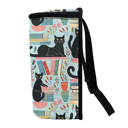Black Cat Cute Pattern Car Trash Can, Suitable for Rear Seats and Behind The Center Console