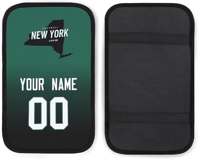 Custom Football Car Armrest Covers Universal Auto Center Console Pad Car handrail Box Cushion Personalized Add Name & Number Fans Gift Fit Suit for SUV Truck Sedan Van