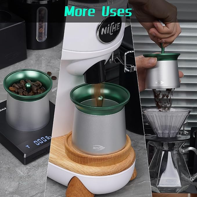 IKAPE 58mm Espresso Powder Receiver Cup, Coffee Powder Receiver Container, Suitable for 58mm Portafilters (Silver)