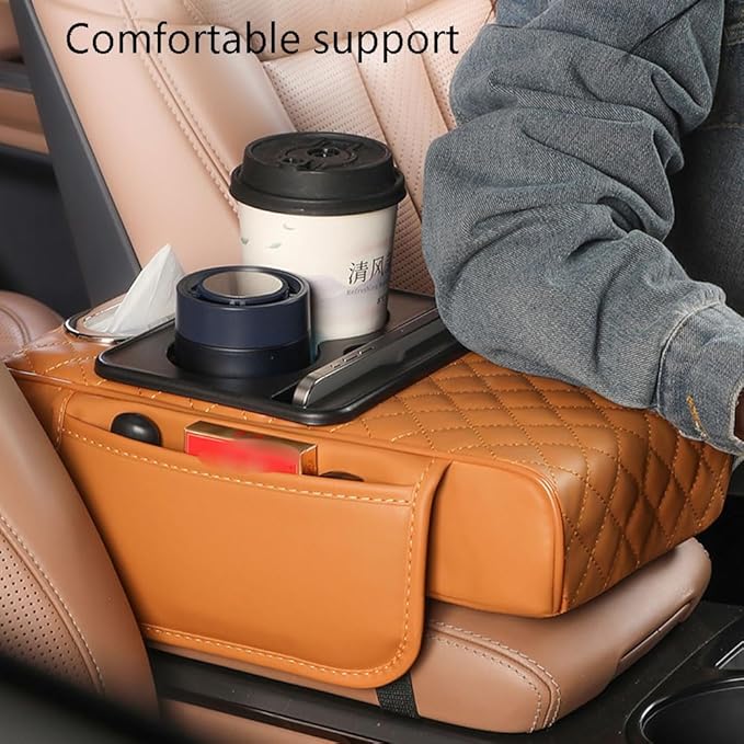 Center Console Cover for Jeep Cherokee 1984-2001 XJ,Car Center Console Cover,Armrest Storage Box Mat,Car Center Console Cushion Pad,Car Armrest Box Pad,Brown