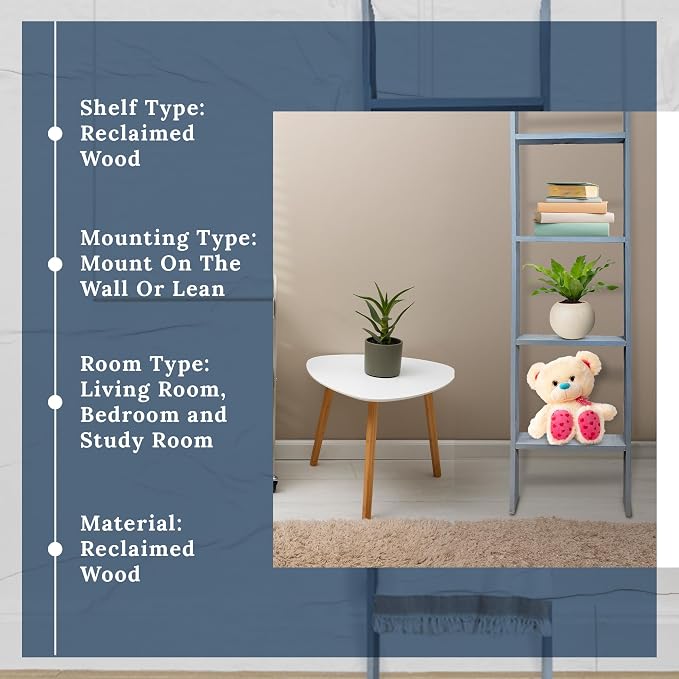 BARNWOODUSA Throw Blanket Ladder – Fully Assembled Reclaimed Wood – Rustic Decorative Ladder for Towels, Quilts, & More – Perfect Farmhouse Decor for Bathroom, Porch, or Living Room,5ft.