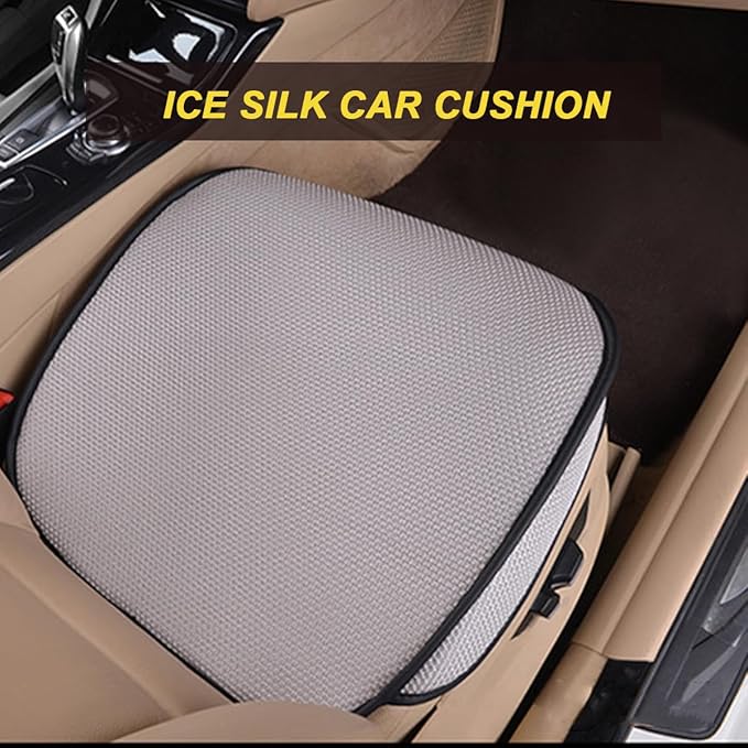 Car Front Seat Bottom Cover, Breathable Anti Slip Auto Frontseat Cushion Mat with Storage Pocket, Comfortable Vehicle Interior Chair Protection Pad, Universal for SUV Sedan Truck(Gray)