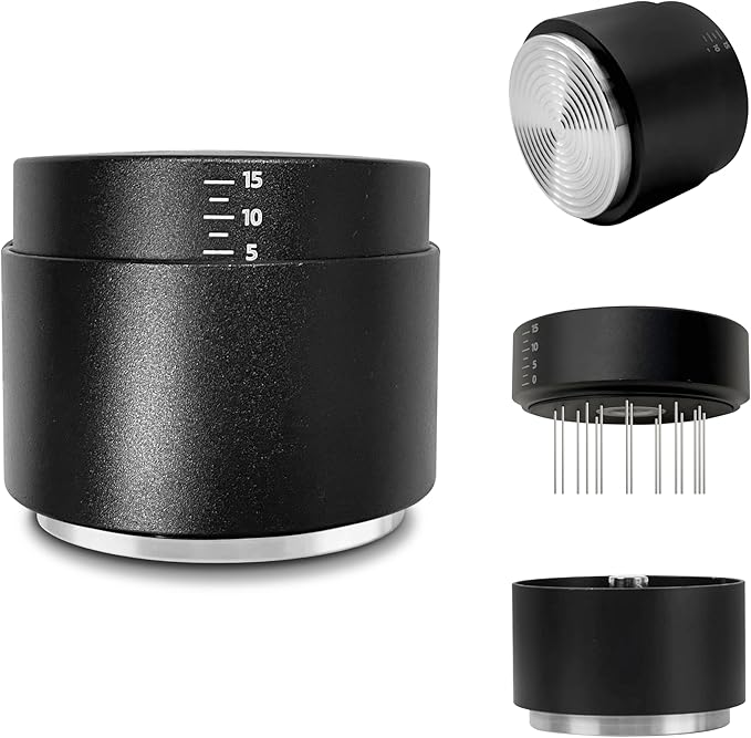 3-in-1 Coffee Distributor and Tamper with WDT Tool – Espresso Distribution Tool Set, Professional Espresso Accessories Kit, Fits 58mm Portafilters (58mm)