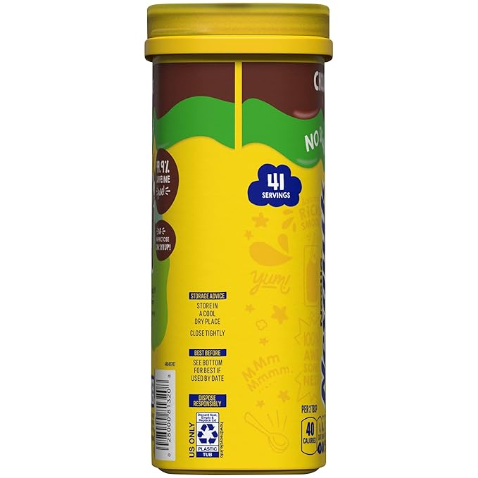 NESTLE NESQUIK No Sugar Added Chocolate Flavored Powder 16 oz. Canister (Pack of 2)