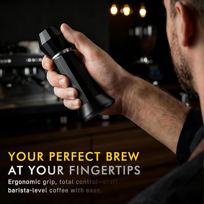 WDT Espresso Distribution Tool Espresso Stirrer Tools for Barista, 0.35mm 8 Needles Espresso Coffee Stirrer with Extra 4 Replaceable Needles, Aluminum Alloy Handle with Stand (Black)