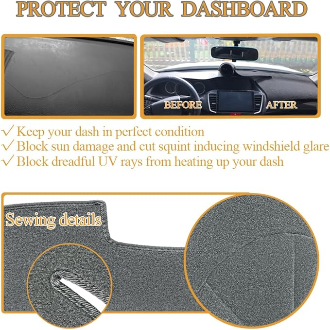 Dash Cover Dashboard Cover Mat Fit for 1981-1991 Chevrolet Chevy C/K/R/V Series Blazer,GMC C/K/R/V Series Jimmy (Dark Gray)