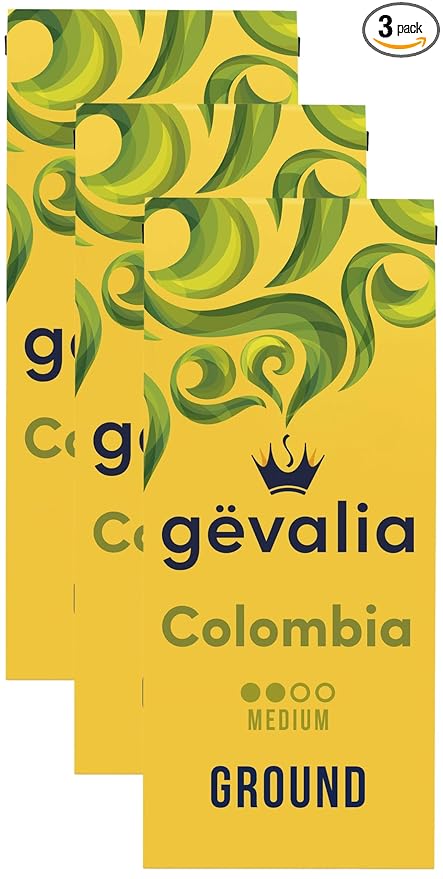 Gevalia Colombia Medium Roast Ground Coffee, 12 oz Bag (Pack of 3)