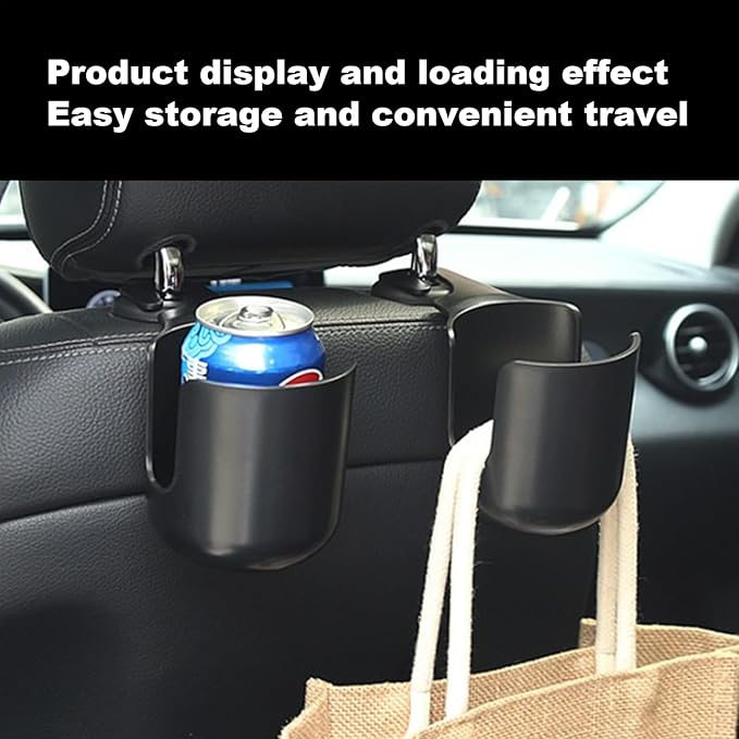 Cup Holder for Car, Back Seat Cup Holders for Cars Hanging Mount Drink Water Bottle Storage Holder Vehicle Beverage Organizer Auto Interior Organizer for Trash Bag, Clothing, Bottles