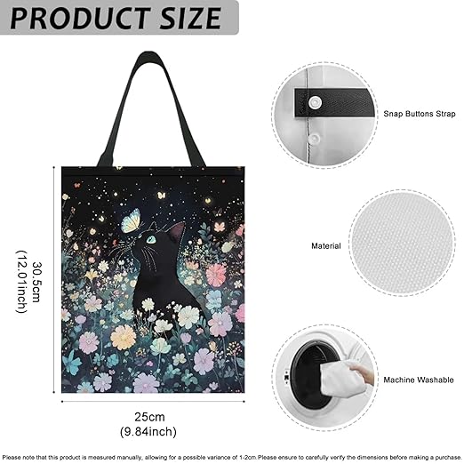 Cat Floral Car Trash Can, Hanging Car Trash Bag, Foldable Garbage Can for Front Back Seat, Multi-Functional Rubbish Bag Storage Pocket, Interior Car Accessories